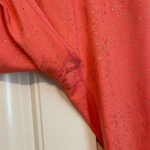 Buff Bunny coral rosé ombré gold splatter high rise leggings size small - Picture 5 of 9